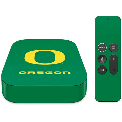 University of Oregon Yellow O on Green Apple TV Skin